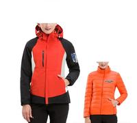 Giacca 3-In-1 Uomo Donna Con Cappuccio, Giacca Impermeabile Trekking per Attack Titan, Giacca Interna Calda In Piumino, Giacca Outdoor Comoda Autunno Inverno,Orange2-x_l
