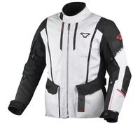 Macna Air Hybrid 2.0 impermeabile Giacca tessile moto, Grigio chiaro/nero/rosso, Taglia XXL