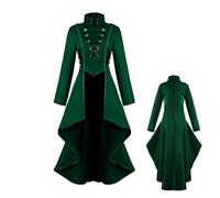 Giacca A Coda Di Rondine Da Donna Uniforme Di Stile Gotico Medievale | Cappotto Lungo Stile Steampunk Medievale per Feste, Vacanze, Spettacoli Teatrali, Recite e Pe