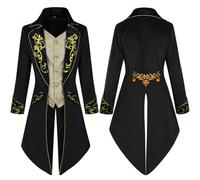 Giacca a coda medievale da uomo, abito gotico - Caccia al giapponese gotico, vintage vintage Halloween costume a coda di coda da costume stupido, vampiro,