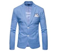 Giacca a Due Pulsanti Slim Fit Daily Suit per gli Uomini Blazer Sport leggero per Business Matrimonio Casual Cotone Blazer Cappotto Sportivo, blu, 4XL