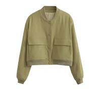 Giacca a maniche lunghe monopetto con scollo a V tinta unita da donna con tasche, EN81, M