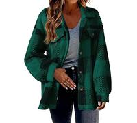 Giacca a scacchi per le donne Cardigan scozzese sfocato per le donne Cappotto invernale con cappuccio Cappotti lunghi Cardigan con tasche WinterOutwear Giacca di flanella Inverno Piumini invernali
