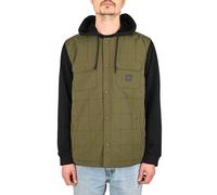 Giacca A Vento Con Cappuccio Quilted Hurley Santa Cruz - Verde/Nero