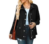 Giacca a vento corta da donna casual con zip e bottoni per il pendolarismo quotidiano all'aperto semplice elegante abbigliamento da ufficio
