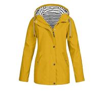 Giacca a vento da donna autunnale e invernale a scacchi con cappuccio tre in uno due pezzi giacca da alpinismo e giacca a vento leggera da donna, Giallo, 3XL