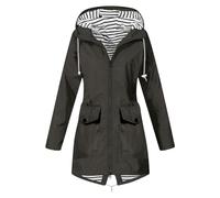 Giacca a vento da donna per la mezza stagione, per primavera e autunno, vintage, grigio., M
