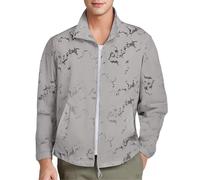 Giacca a vento da uomo casual Jacekt, leggera e calda, con tasche con cerniera, per escursionismo, lavoro, passeggiate, abbigliamento caldo, Cenere Chiaro, L