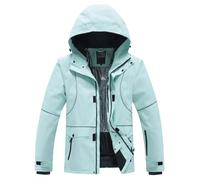 Giacca A Vento Donna con Cappuccio-Men Solid Color And Windproof Winter Outdoor Hooded Skiing Suit Warm And Breathable Jacket Giacca Casual Cotone