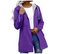 Giacca a Vento Donna Trekking Leggera Giacca Impermeabile con Cappuccio Giacche Antivento e Antipioggia Sportiva Elegante Giacchetto da Montagna Mezza Stagione Trench Parka per All'aperto Campeggio