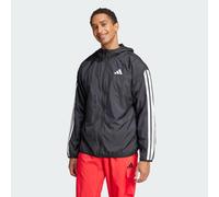 adidas - Essentials - Giacca a vento nera e bianca con 3 righe-Nero S