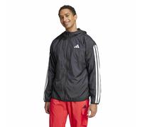 adidas Uomo Essential Three Stripes Windbreaker Coat, Black/White, S