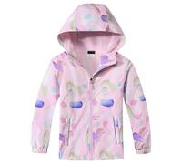 Giacca a vento imbottita in pile, impermeabile, softshell caldo, con cappuccio, per bambini e ragazzi, Colore: rosa., 7-8 Jahre