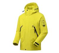 Giacca a vento impermeabile unisex per attività all'aperto, arrampicata, escursionismo, campeggio, trekking, giacca antivento, Unisex Lime EN8, XL