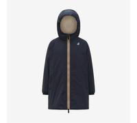 K-Way - Giacca lunga isolata, impermeabile e antivento - P.Le Vrai 4.0 Eiffel Orsetto Depht Blue in Pelle - Taglia 10a - Blu navy