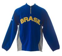 Giacca A Vento MAJESTIC Da Uomo Brasil World Baseball Classic Taglia Grande Blu