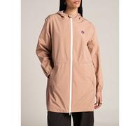 Giacca a vento unisex con cappuccio e zip di media lunghezza, AMELOT Marrone L Tinta unita