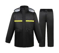 Giacca antipioggia a due livelli da uomo, giacca impermeabile con pantaloni, attrezzatura antipioggia ben visibile, Bk2., L