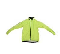 Giacca Antipioggia da Ciclismo, Giacche da Ciclismo per Uomo Giacca Antipioggia Giallo Fluorescente Stampa Rivestita in Nylon Impermeabile Sottile da Ciclismo Traspirante