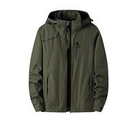 Giacca antipioggia da uomo, impermeabile, traspirante, softshell da uomo, taglia 3 pezzi, giacca impermeabile con cappuccio, vestibilità normale, antivento, per le mezze stagioni, basic, Ag., XXXXL