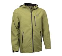 Giacca antipioggia da viaggio ripiegabile da uomo | L'ultimo cappotto antipioggia da uomo a tutto tondo con tasche segrete (medio, verde con cerniera nera)