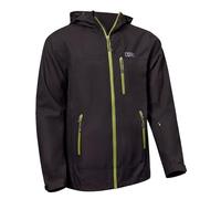 Giacca antipioggia da viaggio ripiegabile da uomo | L'ultimo cappotto antipioggia da uomo a tutto tondo con tasche segrete (medio, nero con cerniera verde)