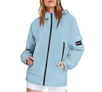 Giacca Antipioggia Donna Antivento Giacche Impermeabili con Cappuccio Trekking Sportiva Leggera Giacca a Vento Mezza Stagione Parka Giacchetto Antipioggia Pioggia per All'aperto Campeggio Viaggio