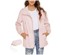 Giacca Antipioggia Donna Imbottita Giacca Con Cappuccio Sportivo a Vento Trench Da Pioggia Traspirante Antivento Leggera Poncho Antipioggia Resistente Alle Rughe Per Escursionismo Viaggi Bianco 2025