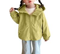 Giacca antipioggia impermeabile per bambini foderata in pile con cappuccio con tasche ampia giacca antivento per la scuola per ragazze autunno estate all'aperto passeggiate escursionismo giacca a