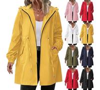 Giacca antipioggia leggera, trench da donna, taglie forti, alla moda, versatile, giacca a vento in tinta unita, giacca a vento ampia, antivento, con tasche e elastico in vita