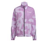 adidas Donna Terrex Multi Printed Wind Jacket, Preloved Purple/Powder Plum, XL