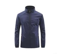 Giacca antivento da uomo, leggera, traspirante, con colletto rialzato, per primavera ed estate, da indossare tutti i giorni, taglie da L a 3XL (blu scuro 3XL)
