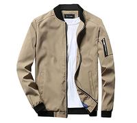 Giacca Antivento Uomo Giubbotto Leggere Casual Outdoor Bomber di Transizione Jacket vestibilità Ottimale da Mezza Stagione Moto Sportivo Corsa Trekking