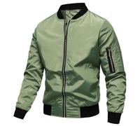 Giacca Antivento Uomo Giubbotto Leggere Casual Outdoor Leggera Mezze Stagioni Giubbino Collo da Baseball vestibilità Normale Outwear alla Moda per attività All'Aperto