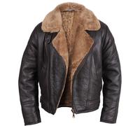 Giacca aviatore B3 Bomber seconda guerra mondiale marrone vera pelle di pecor...