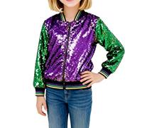 Giacca Bambina 3 Anni - E Shine Girls Fashion Coat Carnival Glitter Outerwear per Bambini Grandi Bambini Ragazzi Giacca Invernale Autunnale con Disegni di Paillettes (Purple 4-5 Years)