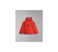 Giacca Bambino Napapijri Cappuccio Logo Tasca Marsupio K Rainforest Rosso