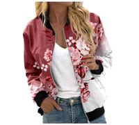 Giacca Baseball Donna, Giubbotti Primaverili Donna Elegante Corta da Pilota con Chiusura Lampo Leggera Moto Giubbotto da Coppia Jacket Y2k Giacca a Vento Donna per Il Tempo Libero