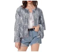 Giacca Bianca Donna-Giacca Sottile Con Cappotto Multistrato Extra Denso Dalla Vestibilità Ampia Per Il Del Festival