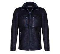 Giacca Biker In Montone Nera Uomo Shearling Aviatore Bomber RAF B3