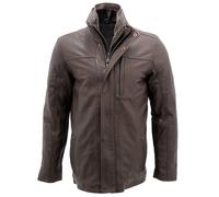 Giacca Biker In Pelle Marrone Calda Classica Da Uomo