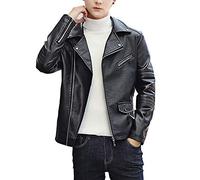 Giacca Biker Leggera da Uomo con Chiodo in Pelle PU Nero XL