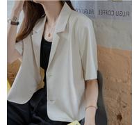 Giacca Blazer Casual Da Donna A Maniche Corte Sottile Cardigan Con Rever