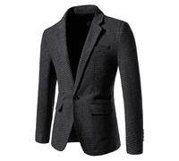 Giacca blazer casual da uomo, monopetto, colletto rovesciato, giacca a maniche lunghe, cardigan scozzese con tasche slim fit leggero traspirante cardigan alla moda e versatile top camicetta, GY2., 4XL