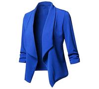 Giacca Blazer Donna con Apertura Frontale e Maniche Lunghe, Design Monocromo e Casual, Perfetta per Stile Informale e Lavoro, Taglio Regular Fit e Tessuto Morbido, Ideale per Tutto il Giorno