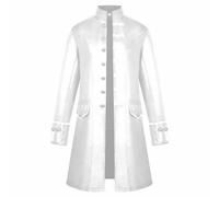 Giacca Blazer Lunga A Un Petto Uomo Gotica Steampunk Vintage Medievale Costume