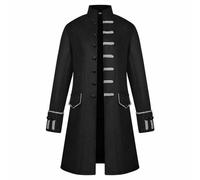 Giacca Blazer Lunga A Un Petto Uomo Gotica Steampunk Vintage Medievale Costume