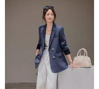 Giacca Blu Marino Doppiopetto Raffinata Con Bottoni Oro Per Look Formale CF51602