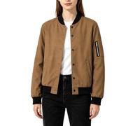 Giacca bomber da donna, corta, casual, da piloto, a maniche lunghe, con zip, tinta unita, leggera, per l'autunno, trapuntata, per le mezze stagioni, con cerniera