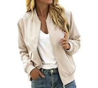 Giacca bomber da donna, leggera, autunnale, con chiusura lampo, giacca da | Giacca da mezza stagione, dal taglio ampio, per autunno e inverno, per l'ufficio e la città